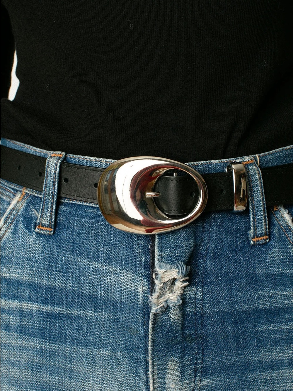 Beaufille Black Porte Leather Belt, Small - Picture 7 of 12